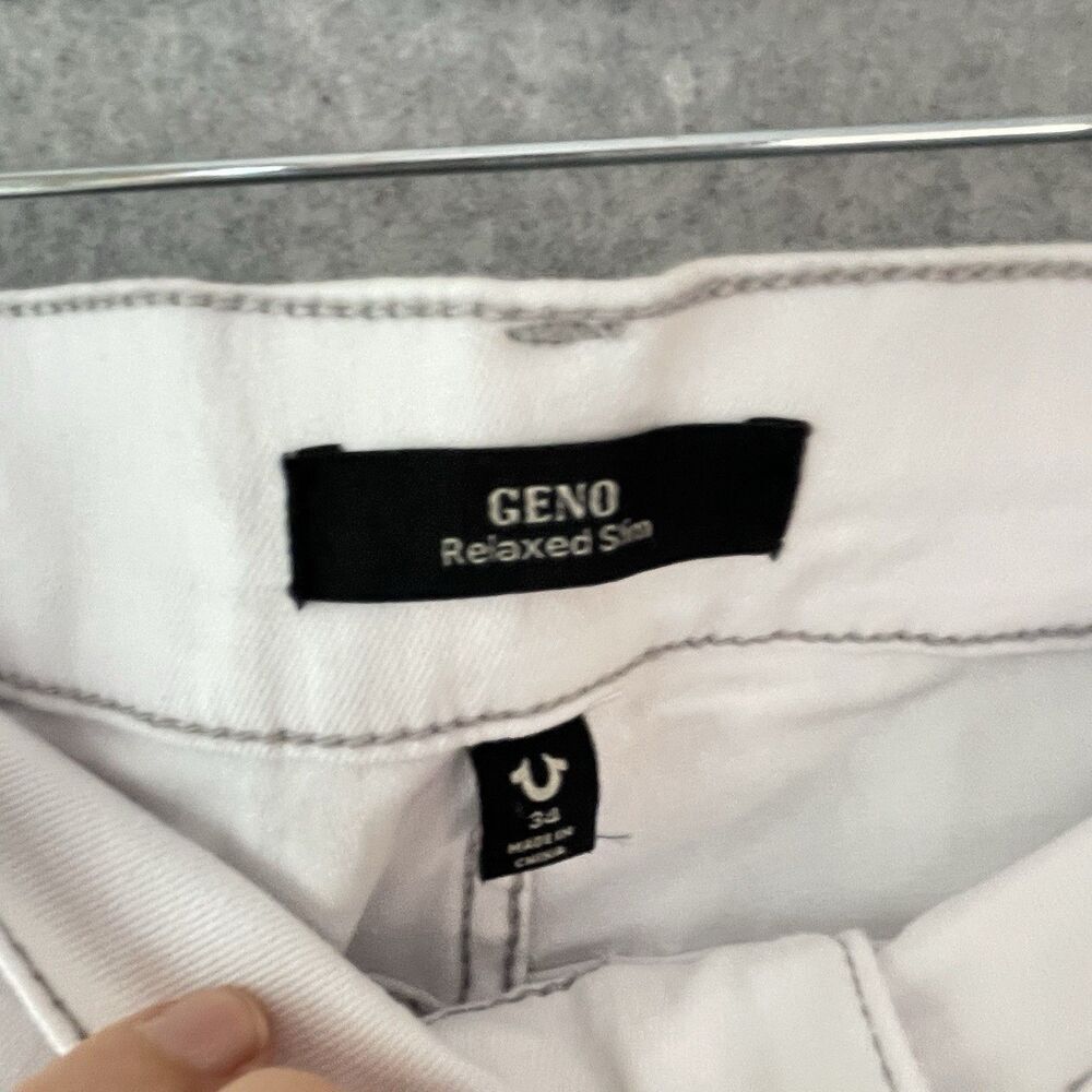 True Religion Geno Relaxed Slim Men's White Jeans 34x32 - Picture 4 of 13